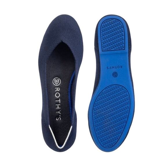 Rothy’s The Flat Maritime Navy Retired White Halo Women’s Size 9 - Picture 1 of 8